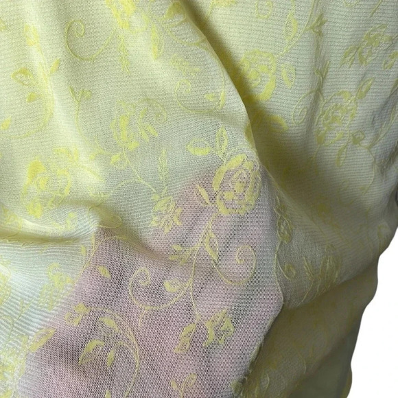 Y2K  vtg NWT top,women M, Layered sheer,overlay,floral yellow,fairy,feminine EC - Picture 9 of 16